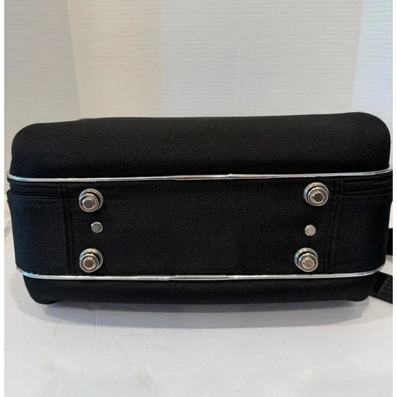 LUCA VERGANI Black Make Up Travel Hard Case Bag w/ Strap - Picture 11 of 11